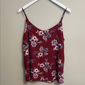 Floral Burgundy Spaghetti Strap Top